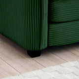 Modern Living Room 3 Piece Set - Green Corduroy - Furniture Home Direct