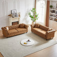 2 PC Living Room Set With Solid Frame - Light Brown - Furniture Home Direct