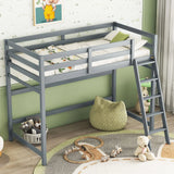 High Loft Bed With Inclined Ladder, Guardrails - Furniture Home Direct