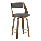 Cecina - Mid-Century Modern Fixed Height Counter Stool With Swivel And Round Footrest (Set of 2) - Furniture Home Direct