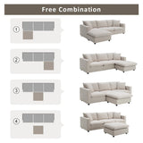 Modern Sectional Sofa With Throw Pillows, Cloud L Shaped Couch Set With Wide 4 Seat Comfy Couch Set With Movable Ottoman - Furniture Home Direct