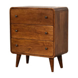 3 Drawer Mini Curved Chest - Furniture Home Direct