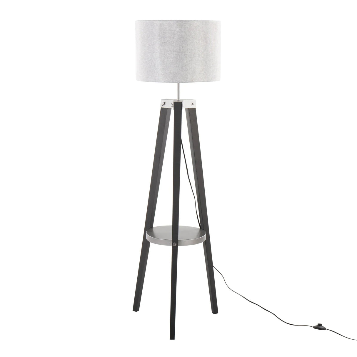 Compass - Mid Century Modern Floor Lamp With Shelf - Furniture Home Direct