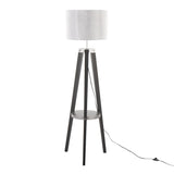 Compass - Mid Century Modern Floor Lamp With Shelf - Furniture Home Direct