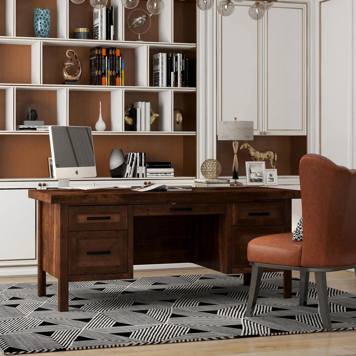 Sausalito - Executive Desk - Whiskey - Furniture Home Direct