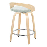 Grotto - Contemporary Fixed Height Counter Stool & Swivel, Round Footrest (Set of 2) - Furniture Home Direct