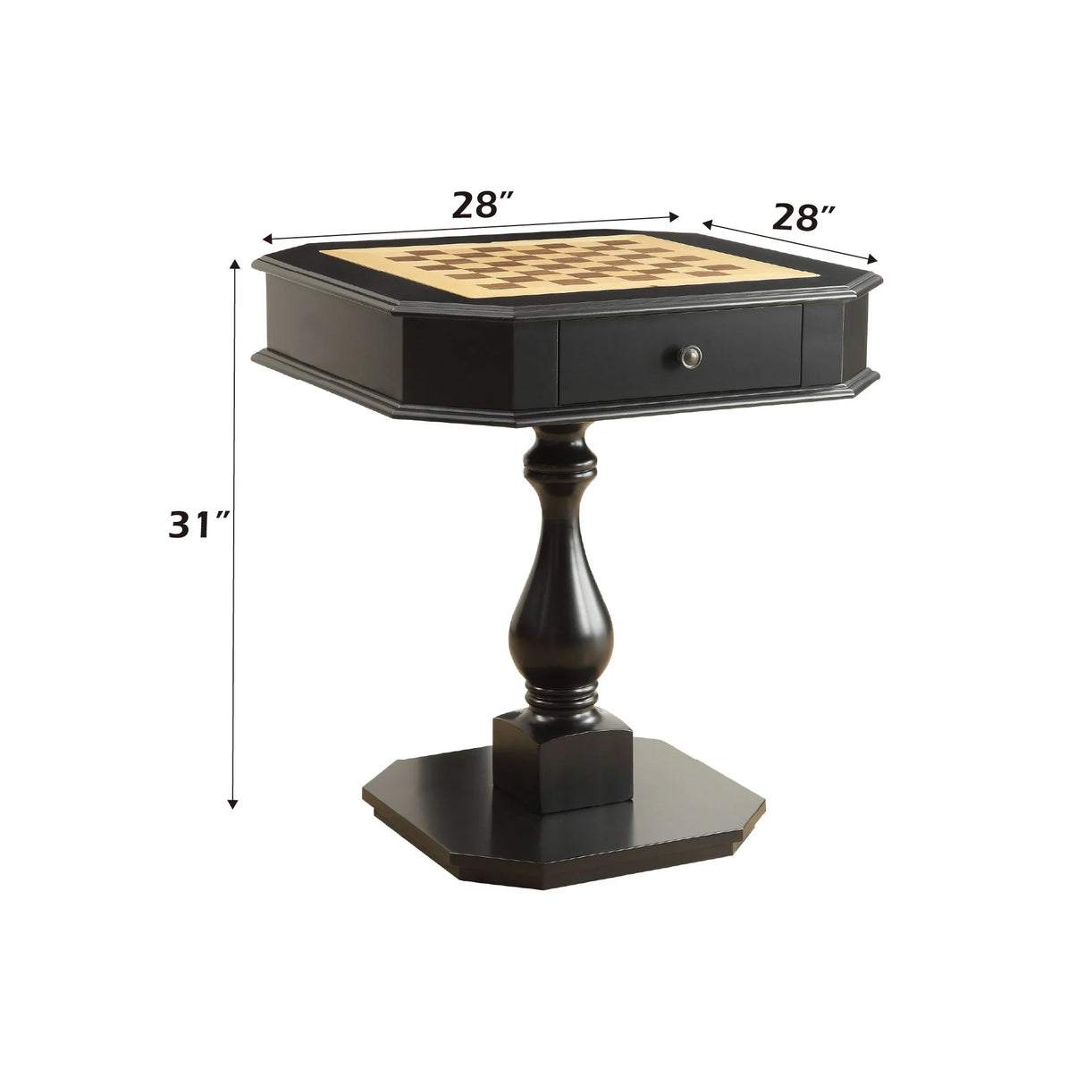 Bishop - Reversible Chess Checker Game Table With Game Tray (Chess Fingures Not Included) - Furniture Home Direct