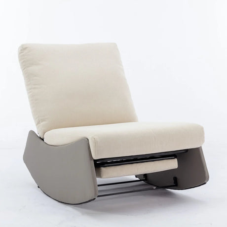 Modern Rocking Chair Recliner, Comfy Rocker Nursery Chair With Footrest, Accent Reading Chair, Upholstered Lounge Chair For Relaxing, Resting, Soft Padded Rocker For Indoor Living Room Bedroom - Furniture Home Direct
