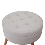 107 Inch Contemporary Sofa With Round Storage Ottoman Grey - Furniture Home Direct