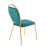 Keyhole - Contemporay / Glam Dining Chair (Set of 2) - Gold / Green - Furniture Home Direct