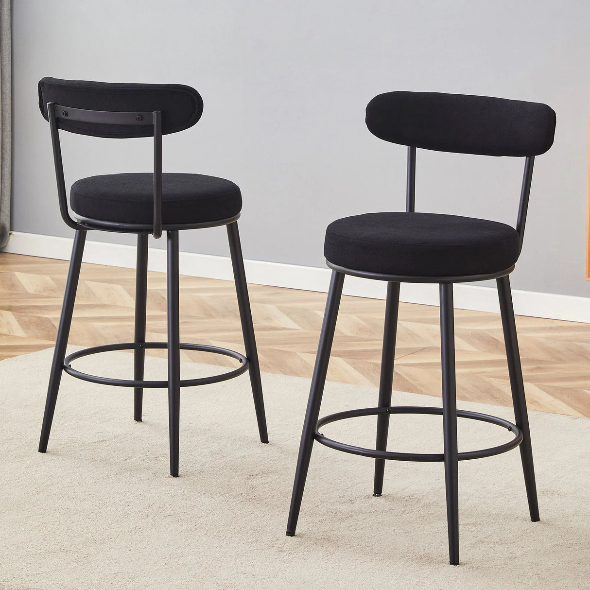 Fashionable Ergonomic High Legged Bar Chairs (Set of 2) - Furniture Home Direct