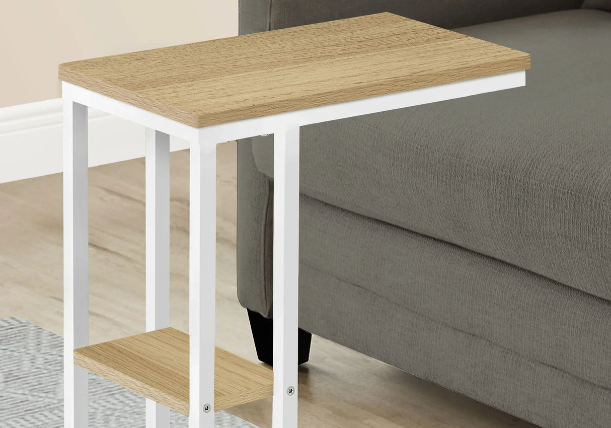 Accent Table, C - Shaped, Marble Look Contemporary & Modern Convenient Design - Furniture Home Direct