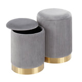 Marla - Contemporary Nesting Pleated Ottoman Set - Furniture Home Direct
