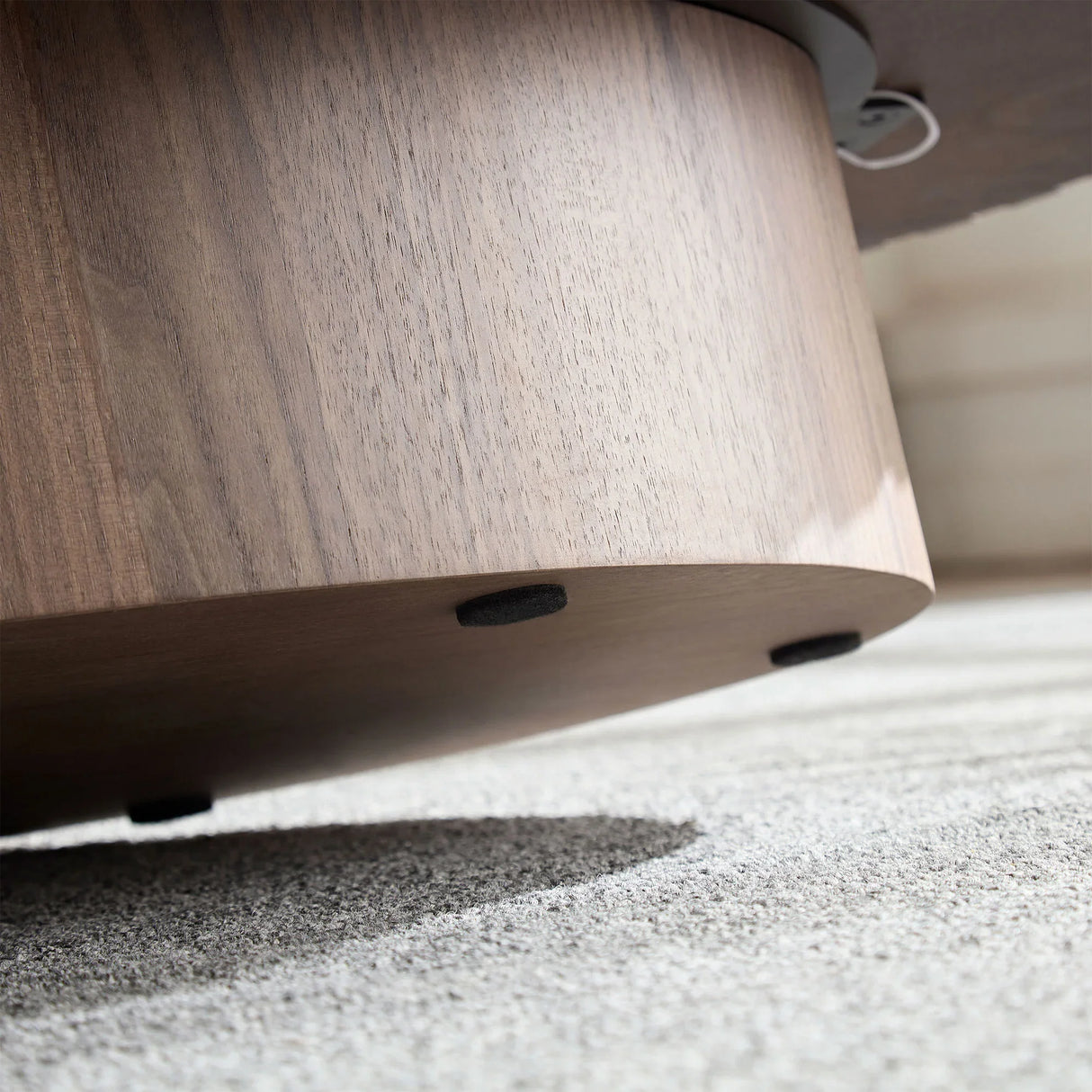 Coffee Table Drum Design With Slatted Sides Dark Walnut - Furniture Home Direct