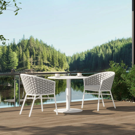 Rowan - Rope Barrel Back Patio Dining Chairs (Set of 2) - Optic White - Furniture Home Direct