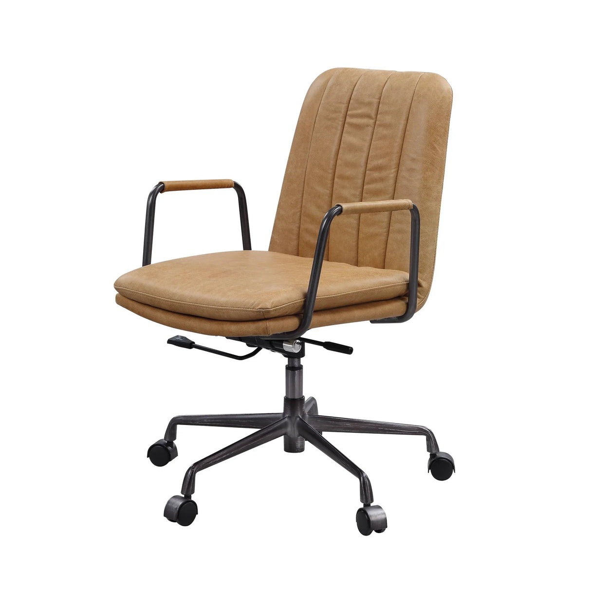 Eclarn - Top Grain Leather Office Chair - Brown - Furniture Home Direct