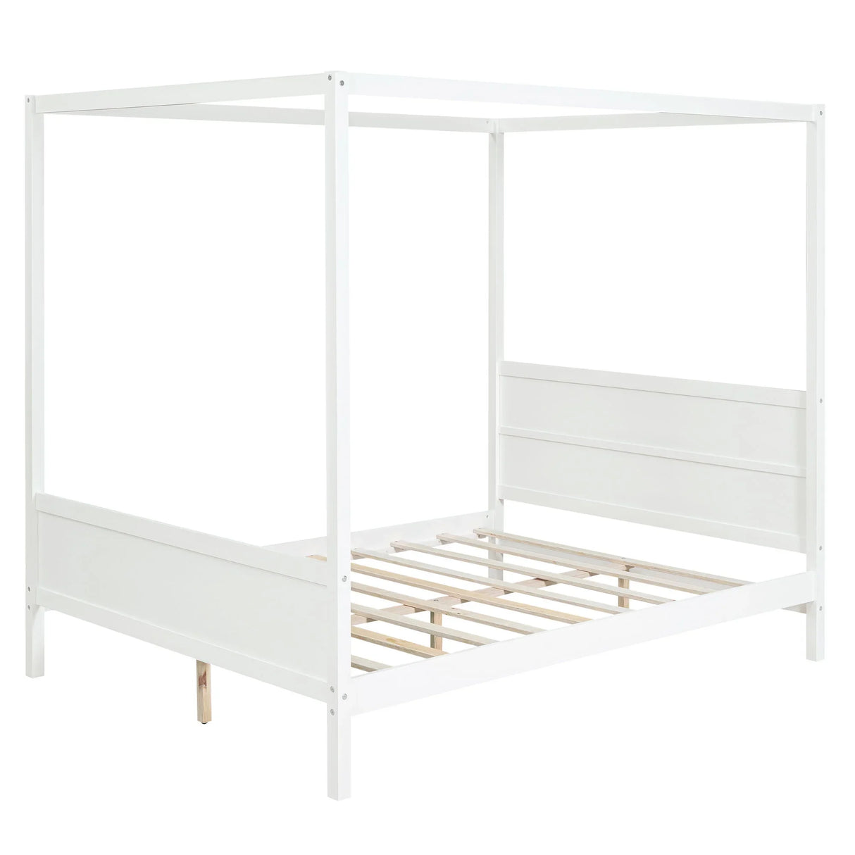 Canopy Platform Bed With Headboard And Footboard, Slat Support Leg - Furniture Home Direct