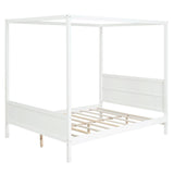 Canopy Platform Bed With Headboard And Footboard, Slat Support Leg - Furniture Home Direct