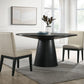 Jasper - Wide Contemporary Round Dining Table With Fabric Chairs Set - Furniture Home Direct