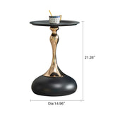Modern Round Side Table For Small Spaces With Carbon Steel Construction - Furniture Home Direct