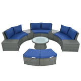 Semi-Circle Outdoor Sectional Set - Furniture Home Direct