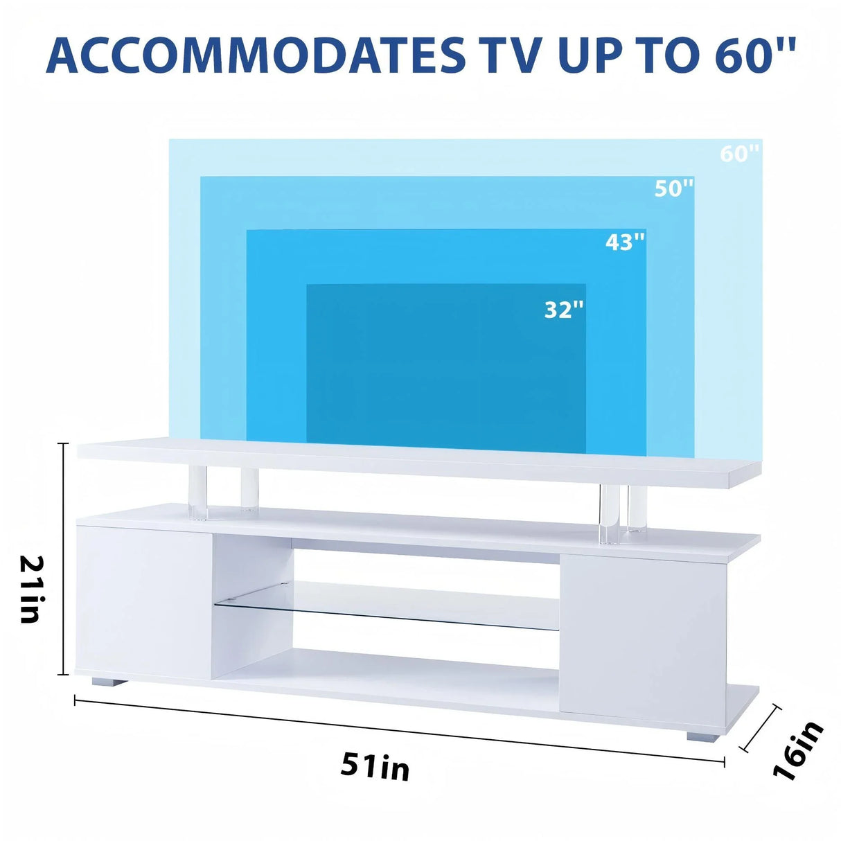 TV Stant With LED And Large Side Cabinet - Furniture Home Direct