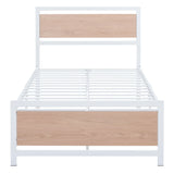 Platform Bed, Metal And Wood Bed Frame With Headboard And Footboard - Furniture Home Direct