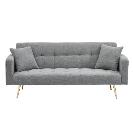 Teddy Fleece Sofa Bed With Luxurious Throw Pillows - Furniture Home Direct