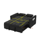 Modern Convertible Velvet Futon Loveseat With Sleeper Bed Function - Furniture Home Direct