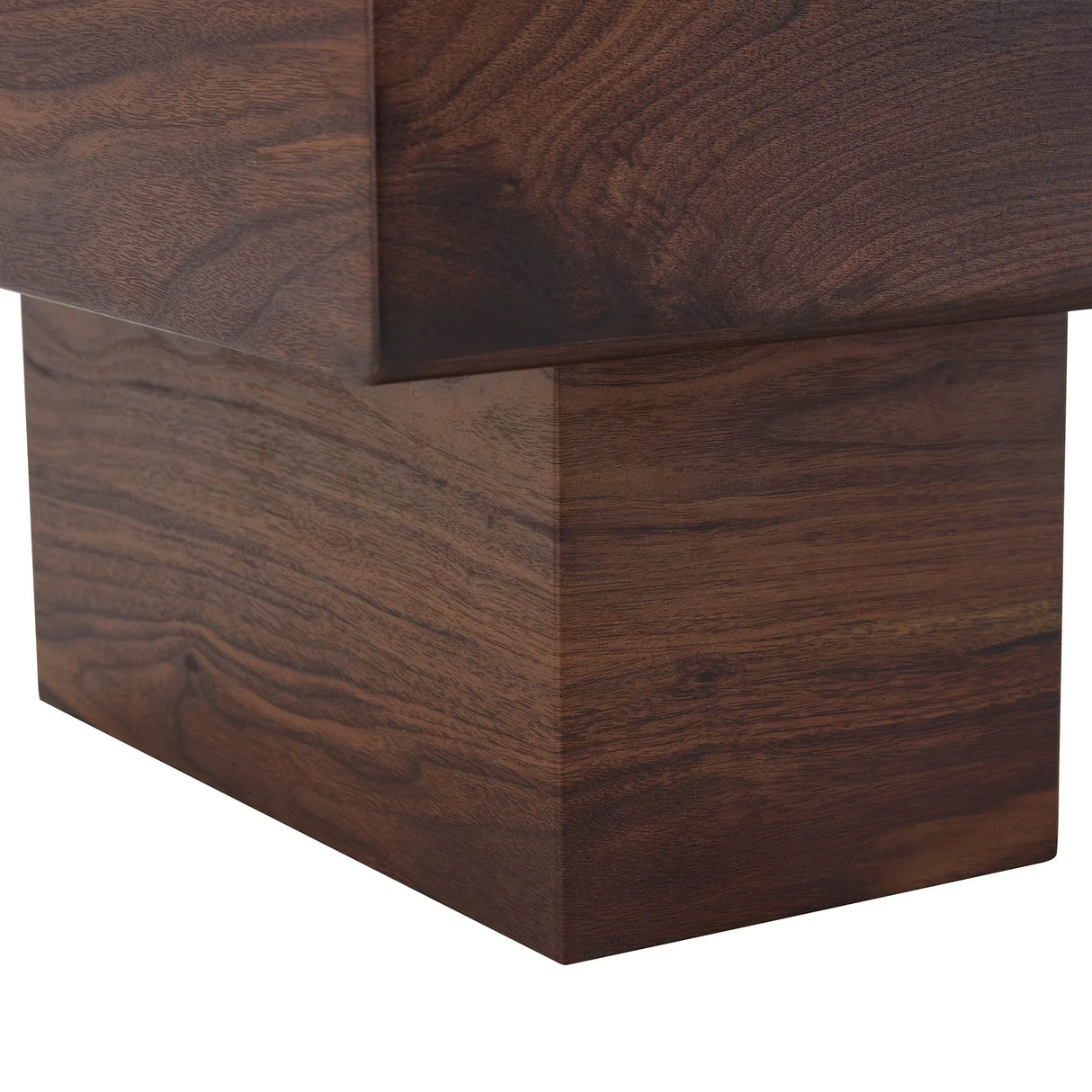 Coffee Table Solid Wood Long Rectangular Dark Walnut - Furniture Home Direct