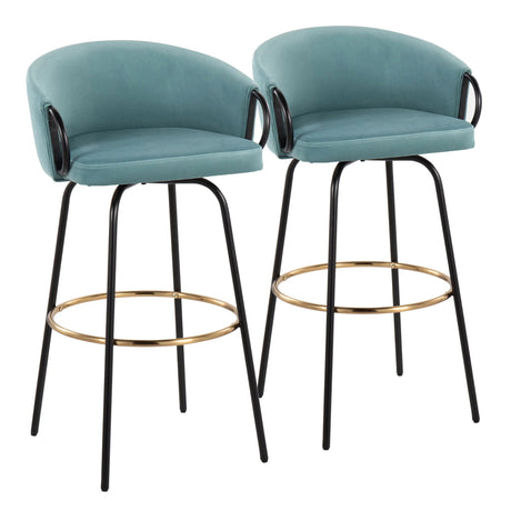 Claire - Contemporary / Glam Barstool With Footrest (Set of 2) - Furniture Home Direct