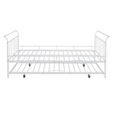 Metal Daybed With Curved Handle Design And Trundle - Furniture Home Direct