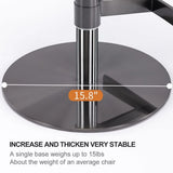 Titanium Stainless Steel Bar Stool, Grade Modern Leather Bar Chair With Backrest, Swivel Adjustable Height For Kitchen Counter And Dining Room - Furniture Home Direct