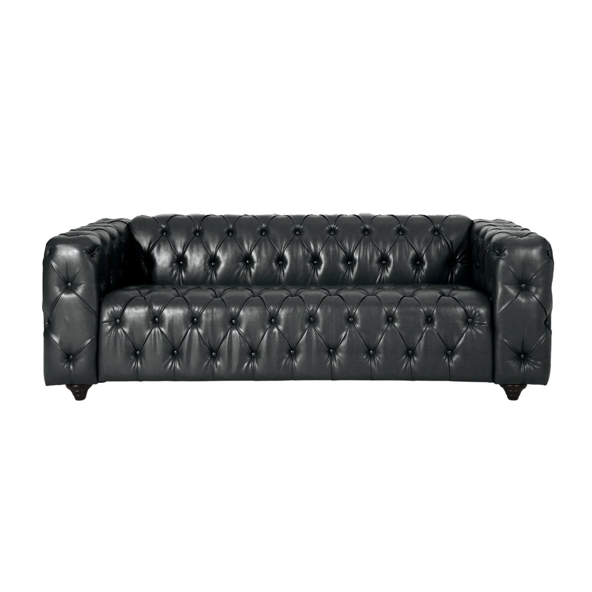Modern PU Leather Sofa - Black - Furniture Home Direct