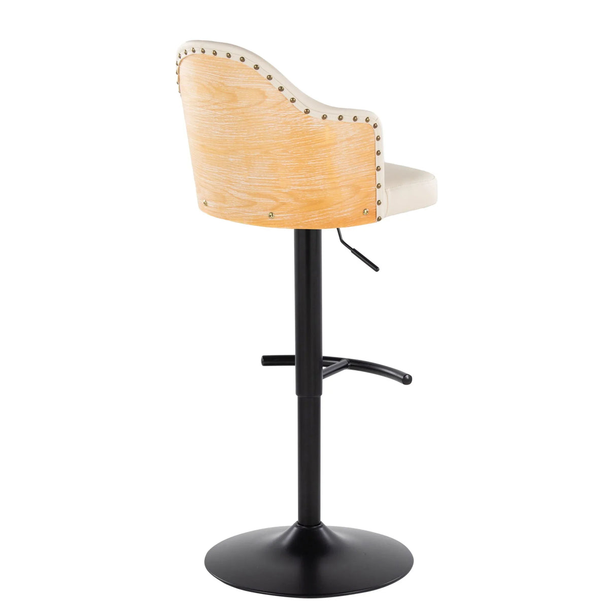 Ahoy - Contemporary Adjustable Barstool, Swivel With Rounded T Footrest (Set of 2) - Furniture Home Direct