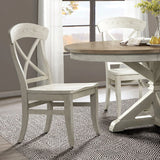 Harola - Cross-Back Dining Side Chairs In (Set of 2) - Smoky White - Furniture Home Direct