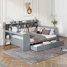 Daybed With 3 Drawers USB Ports And Desk - Furniture Home Direct