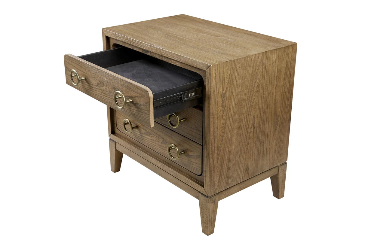 3 Drawer Nightstand With USB - Latte - Furniture Home Direct