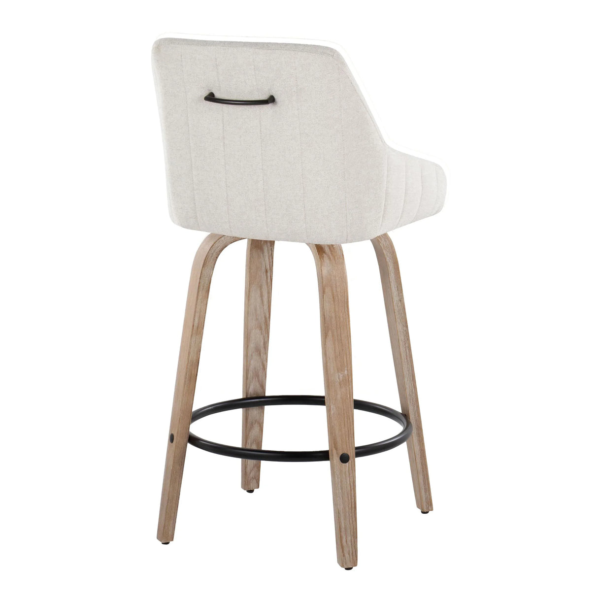 Hannah - Transitional Fixed Height Counter Stool With Swivel With Round Footrest (Set of 2) - Furniture Home Direct
