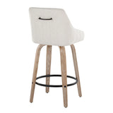 Hannah - Transitional Fixed Height Counter Stool With Swivel With Round Footrest (Set of 2) - Furniture Home Direct