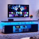 TV Stand LED Gaming Entertainment Center, Media Storage Console Table With Large Side Cabinet - Furniture Home Direct
