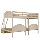 Bunk Bed, Triple Bed With Drawers And Guardrails - Furniture Home Direct