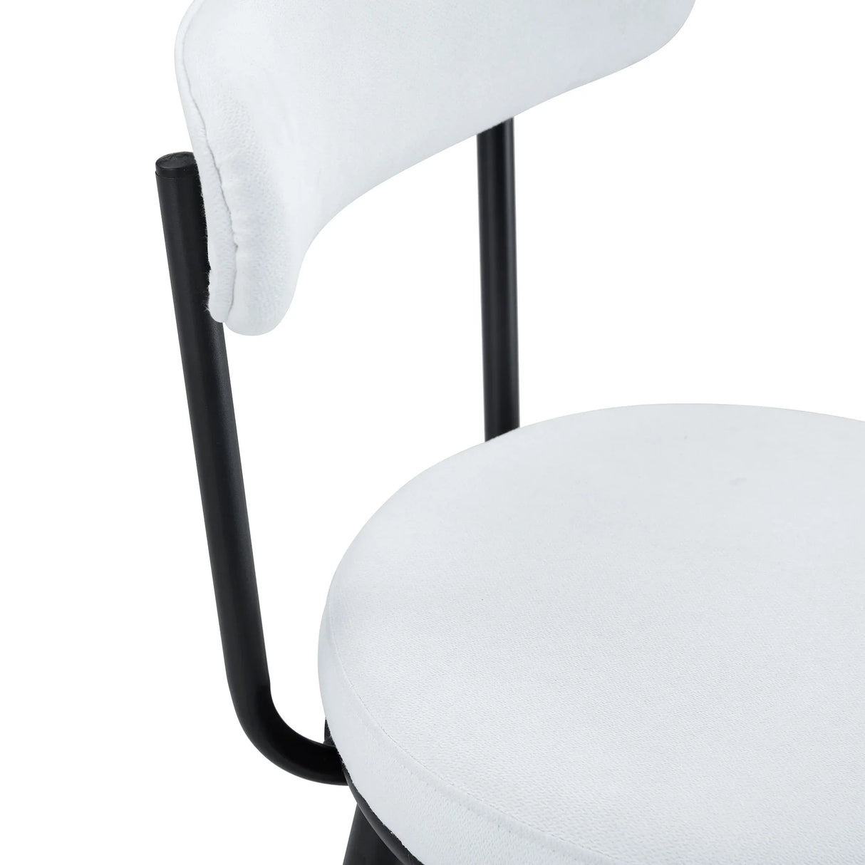 Counter Height Chairs Padded Seat Black Metal Frame White - Furniture Home Direct