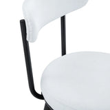 Counter Height Chairs Padded Seat Black Metal Frame White - Furniture Home Direct
