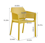 3 Piece Plastic Arm Chair Bistro Grs Premium Ocean Plastic - Furniture Home Direct