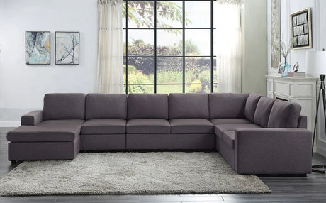 Tifton - Linen 7 Seat Reversible Modular Sectional Sofa Chaise - Furniture Home Direct