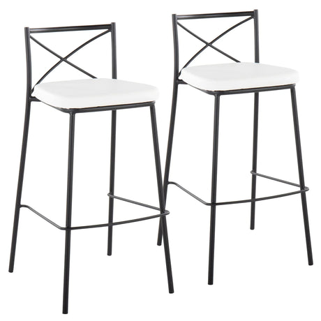Modern Charlotte - Contemporary Fixed Height Barstool (Set of 2) - Furniture Home Direct
