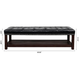 Bedroom End Of Bed Bench Tufted Upholstered End Of Bed Bench End Of Bed Entrance Shoe Bench With Nailhead Trim And Shelf Bedroom Upholstered Leather Bench Living Room Shoe Rack Footstool - Furniture Home Direct