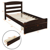 Platform Bed Frame With Storage Drawer And Wood Slat Support No Box Spring Needed - Furniture Home Direct