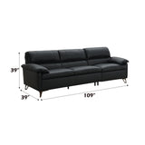 Eilene - Top Grain Leather Sofa - Black - Furniture Home Direct